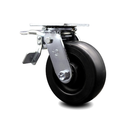 Service Caster 6 Inch Polyolefin Swivel Caster with Ball Bearing and Total Lock Brake SCC SCC-TTL30S620-POB